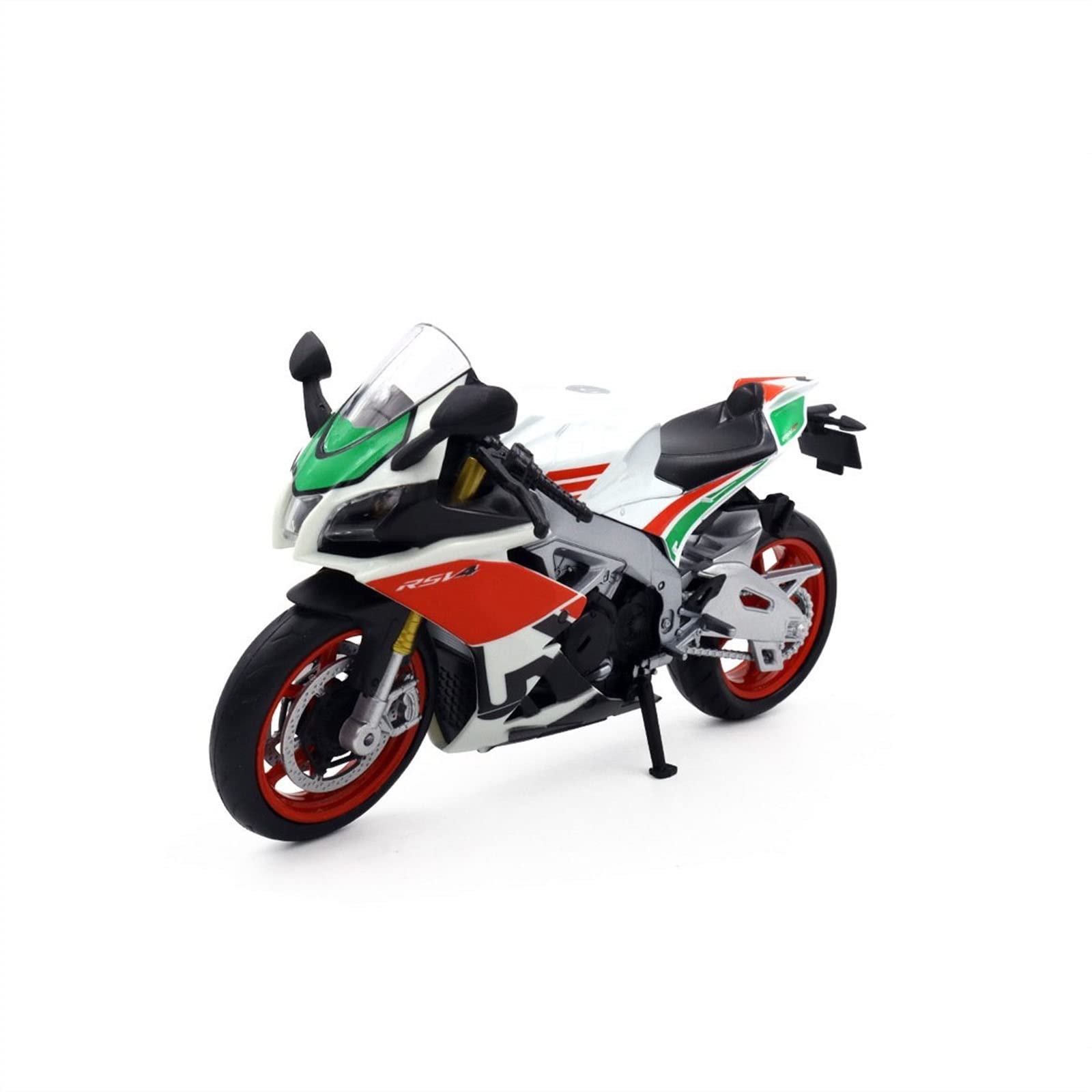 SEYXF Motorbike Toy for Aprilia RS V4 RR1000 Motorcycle Birthday Gift Toys Collection 1/12(Black- Silver)