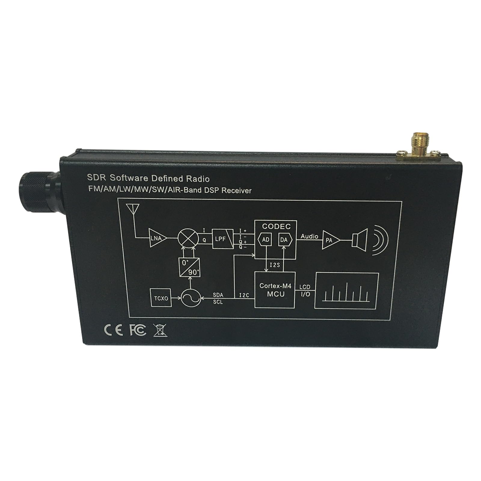 Full-Bands DSP SDR Receptor de radio con pantalla IPS FM/AM/LSB/USB/CW, 192 kHz Spectrum recargable 5000 mAh, batería recargable de aleación de aluminio, sonido agradable