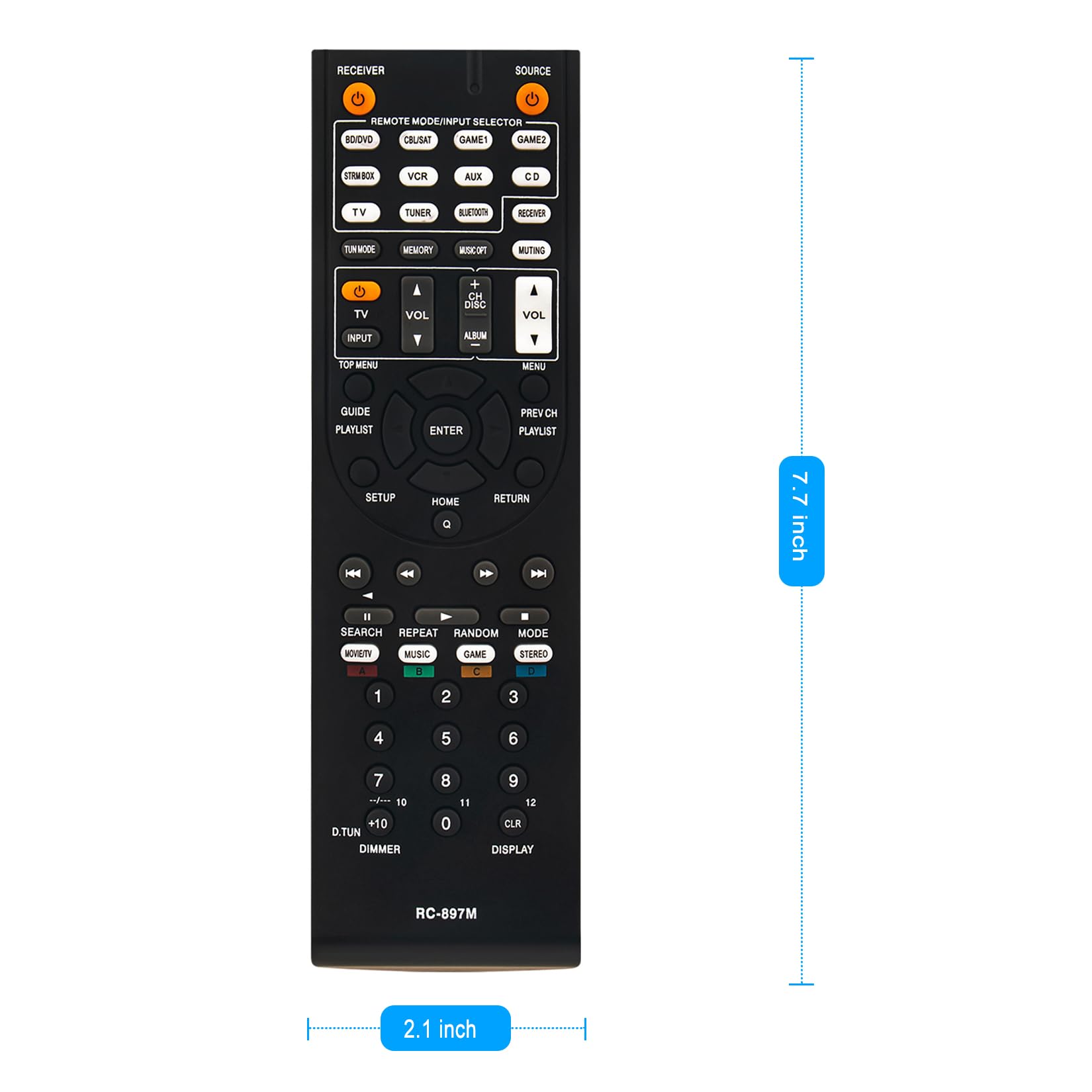 Amazon.com: RC-897M Replacement Remote Control Applicable for