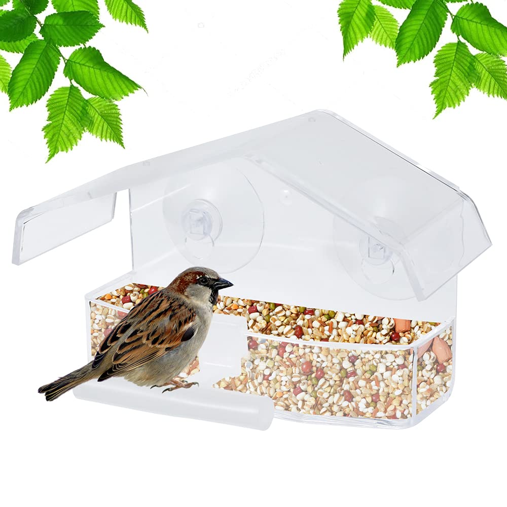 Amazon.co.jp: Kindness バードフィーダー 窓 吸盤式 透明 アクリル製