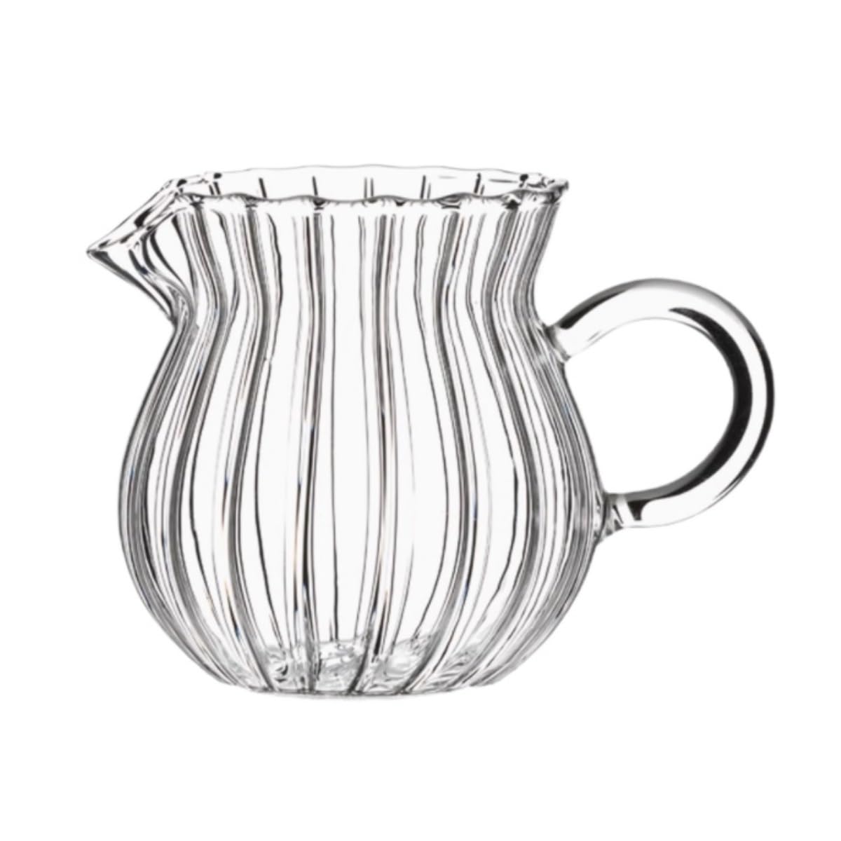 Barchetta per salsa in vetro per condimenti per insalata, sciroppo e succhi di frutta, versatile brocca per latte e crema per caffè per cucina e ristoranteElegante collezione Serveware