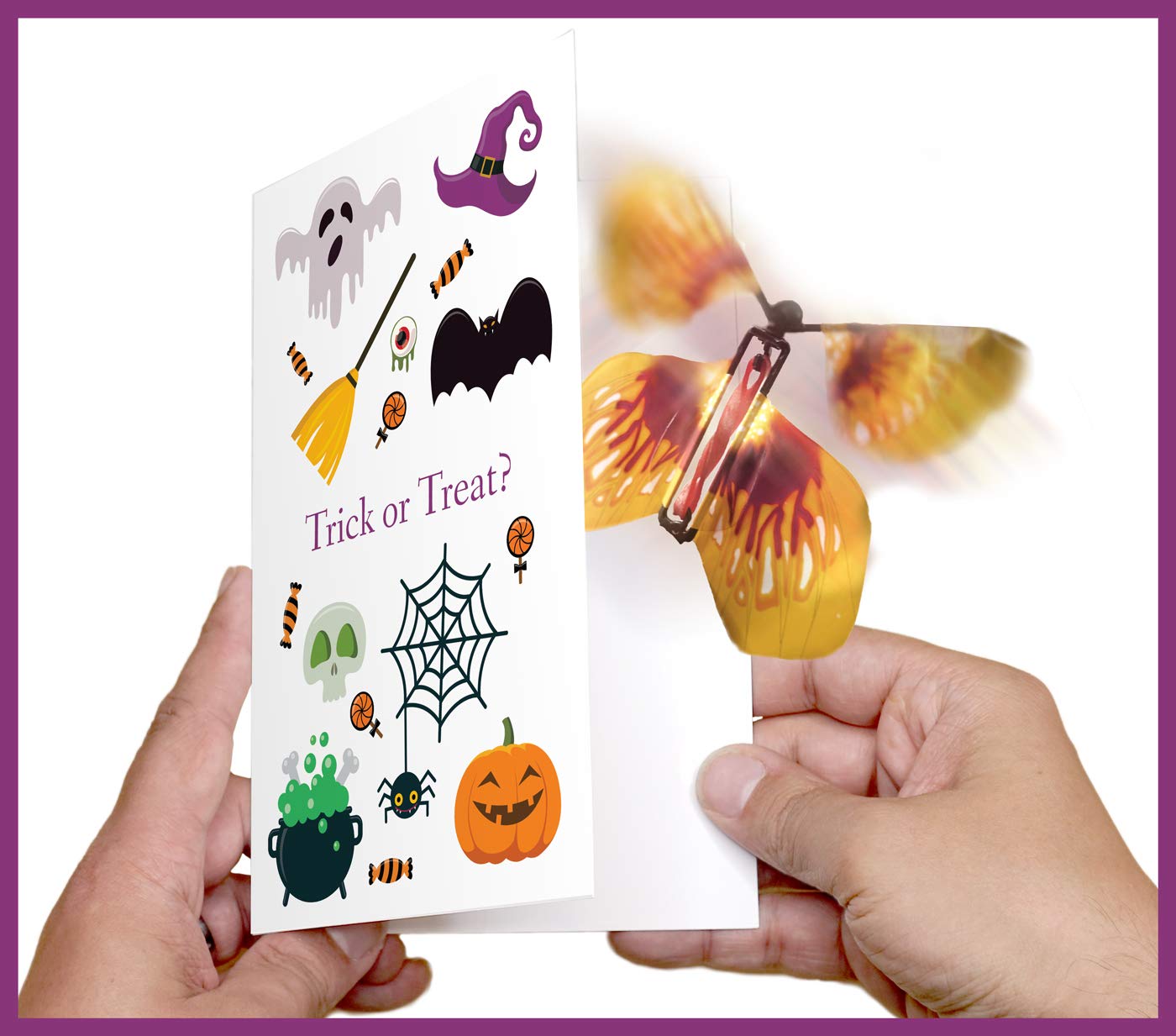 Magic Butterfly Halloween Greeting Card by wahoocards | Trick or Treat | Funny Halloween Card