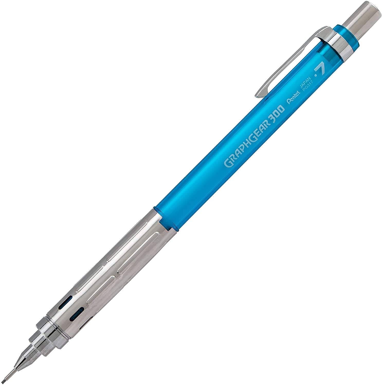 PentelGraph Mechanical Pencil 0.7 mm, Sky Blue - 12 Pieces