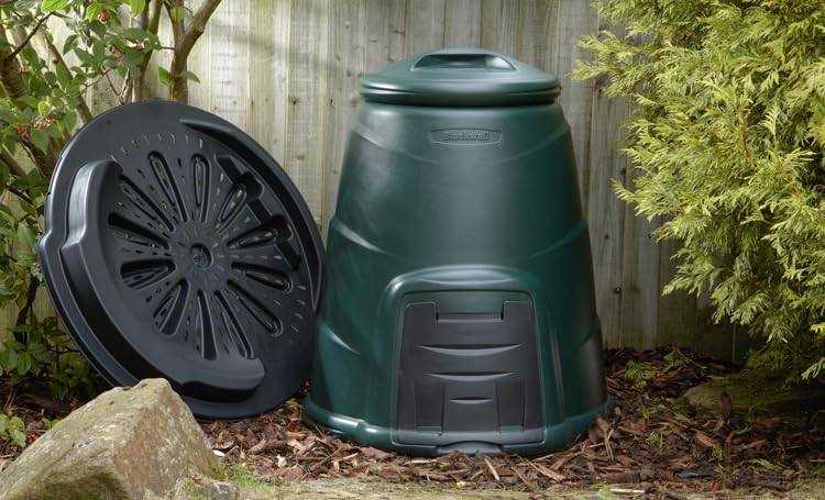 IPL 330 Litre Home Composting Compost Converter and Base Plate, Wind Proof Push Fit Lid and Extra Wide Side Hatch. 100% RECYCLABLE, 100% UK MANUFACTURED