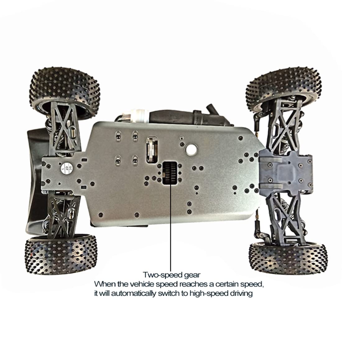 VRX RH1007 1:10 2,4 GHz Nitro fuoristrada RC ad alta velocità con trazione integrale – Versione RTR (carrozzeria nera)