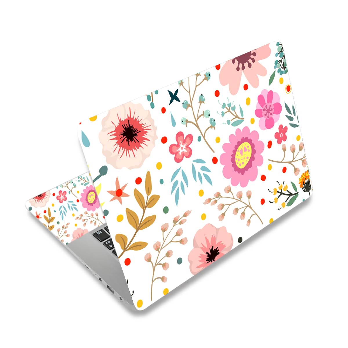 ToLuLu Laptop Skin Sticker Decal,12" 13" 13.3" 14" 15" 15.4" 15.6 inch Laptop Vinyl Skin Sticker Cover Art Protector Notebook PC (2 Wrist Pad Skins Included), Decorative Waterproof, Flower Plants