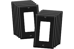ELEGRP Glossy Black Electric Outlet Covers for Walls - Durable, Unbreakable, 1-Gang...