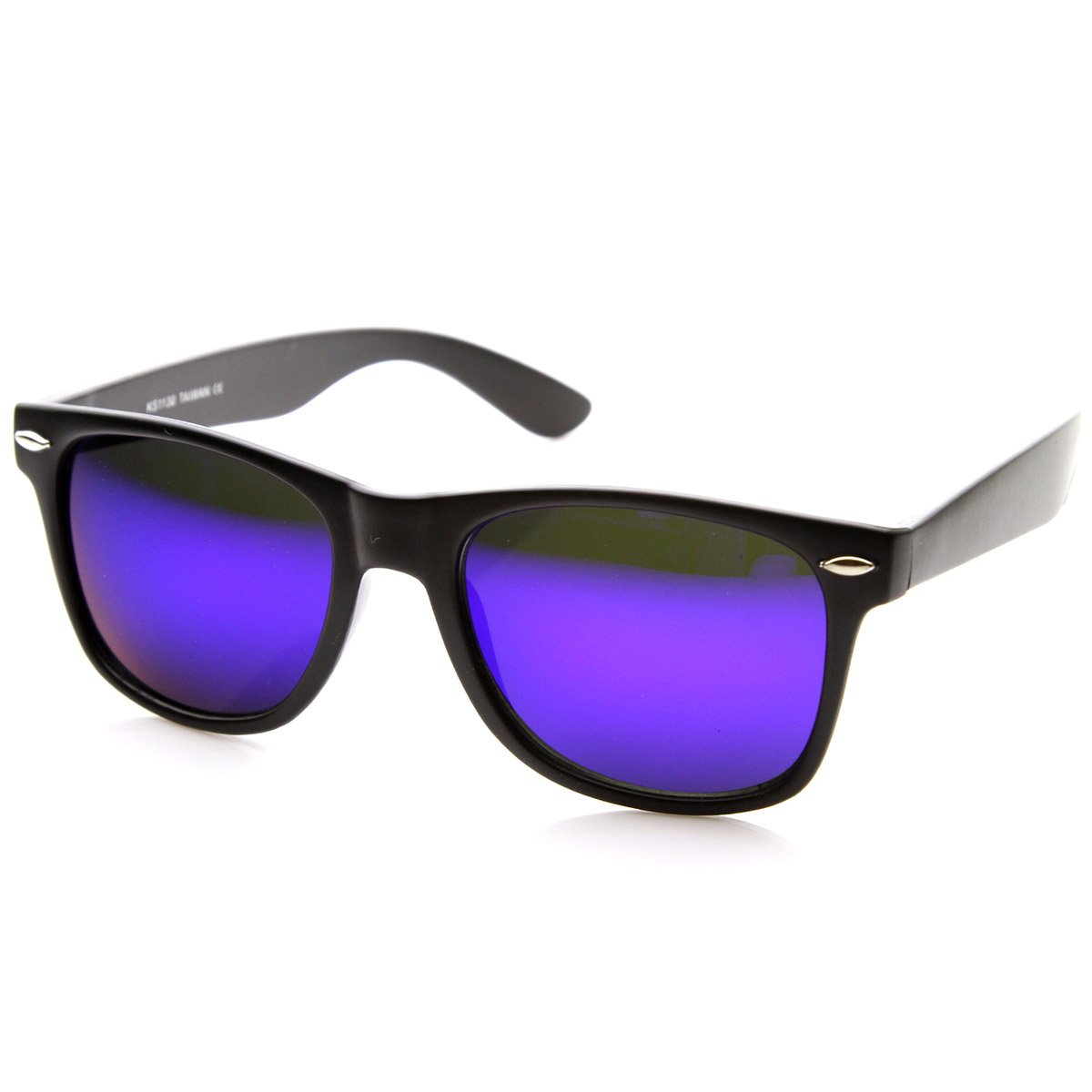 zeroUV Flat Matte Reflective Flash Color Lens Large Horn Rimmed Style Sunglasses 8025