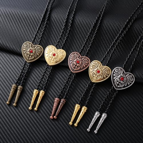 Image of Bolo Tie for Men Women Western Cowboy Bolo Tie Heart Necktie Cowboy Carter Fan