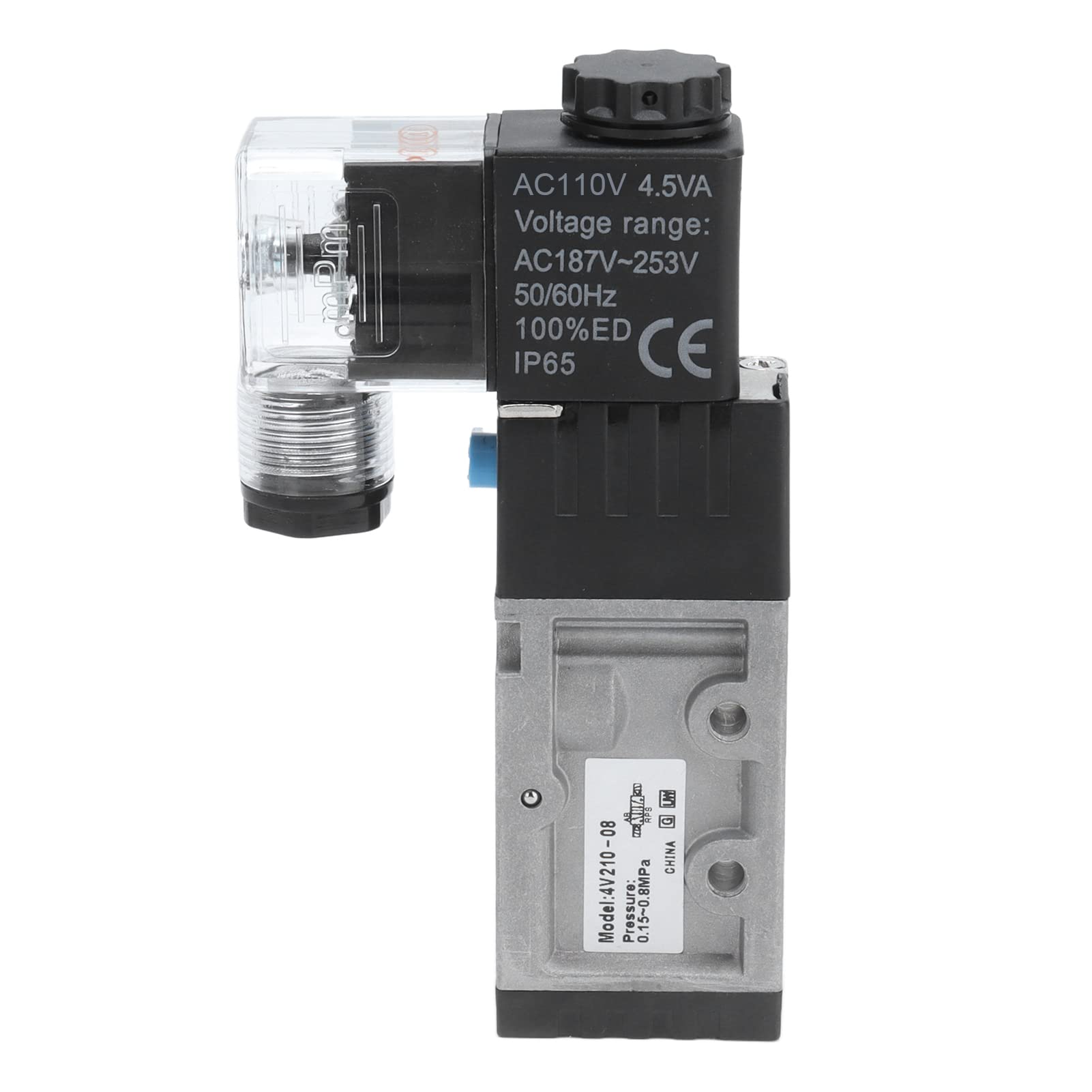 Pneumatic Solenoid Valve 2 Position 5 Way Solenoid Valve Pneumatic Reversing Switch Control Valves G1 4in Intake 2 Industrial Solenoid Valves (AC 110V)