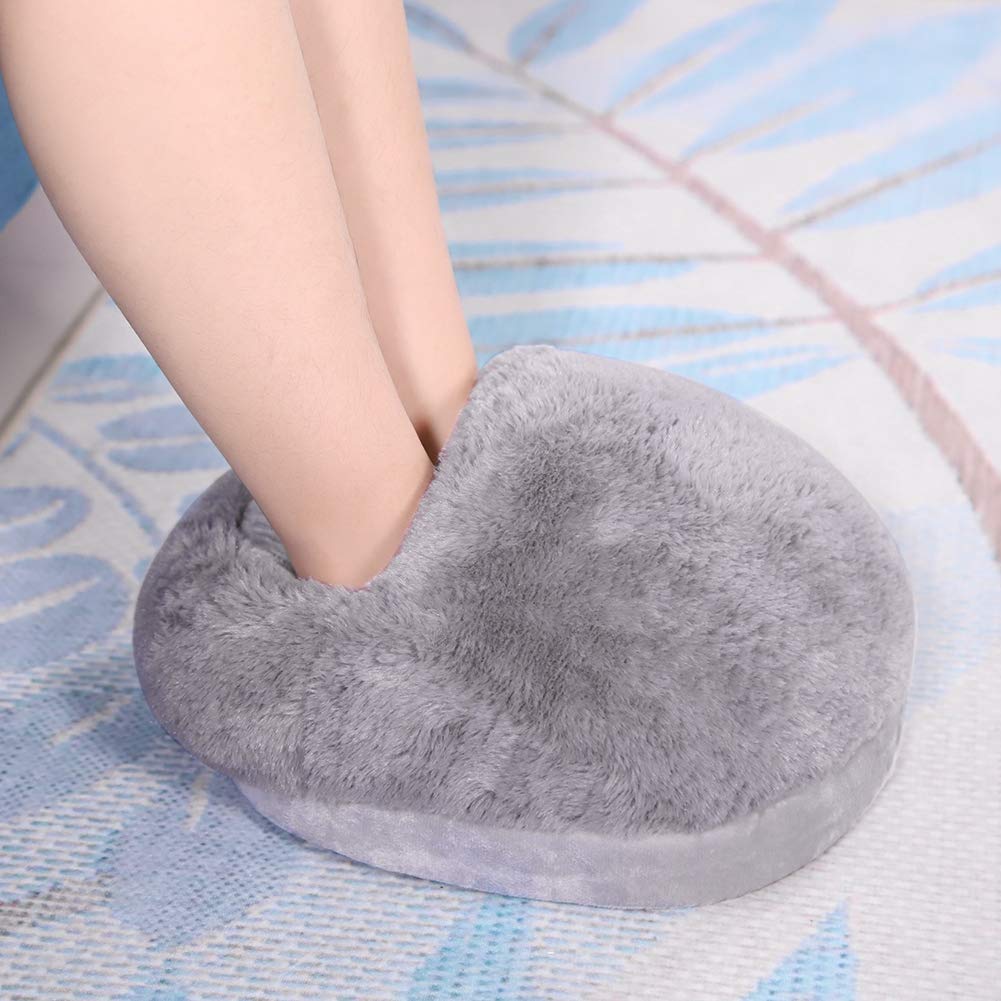 Pieds Chauffants Réchauffeur USB Coussin Rechargeable Réchauffeur électrique Chaussures de Chauffage pour Le Bureau d'hiver (Gray)