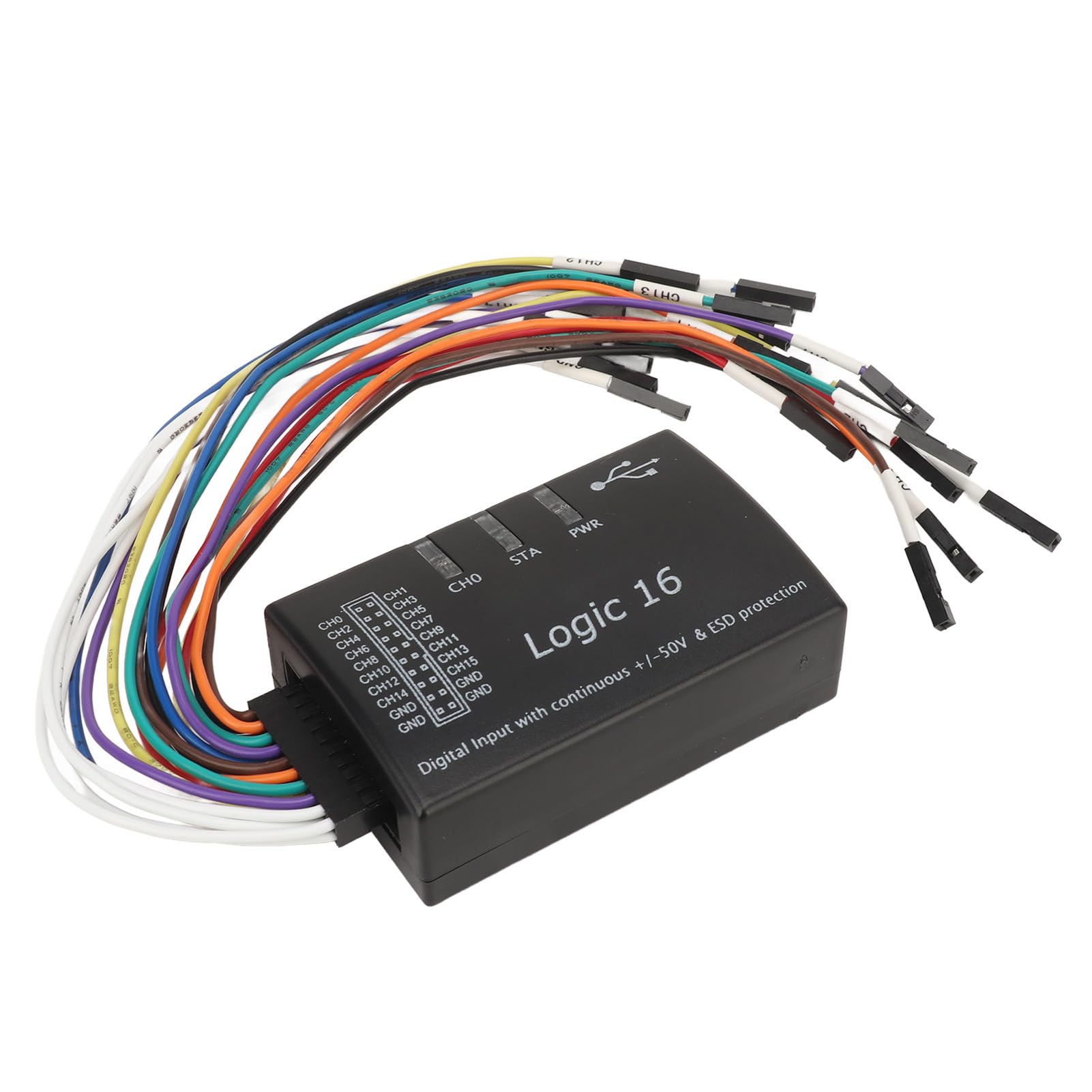 16 Channel Logic Analyzer, USB -Echtzeitdatenerfassung, Luxusschnittstelle, Mehrfachsystemunterstützung, Elektro -Inspektionstest -Tools