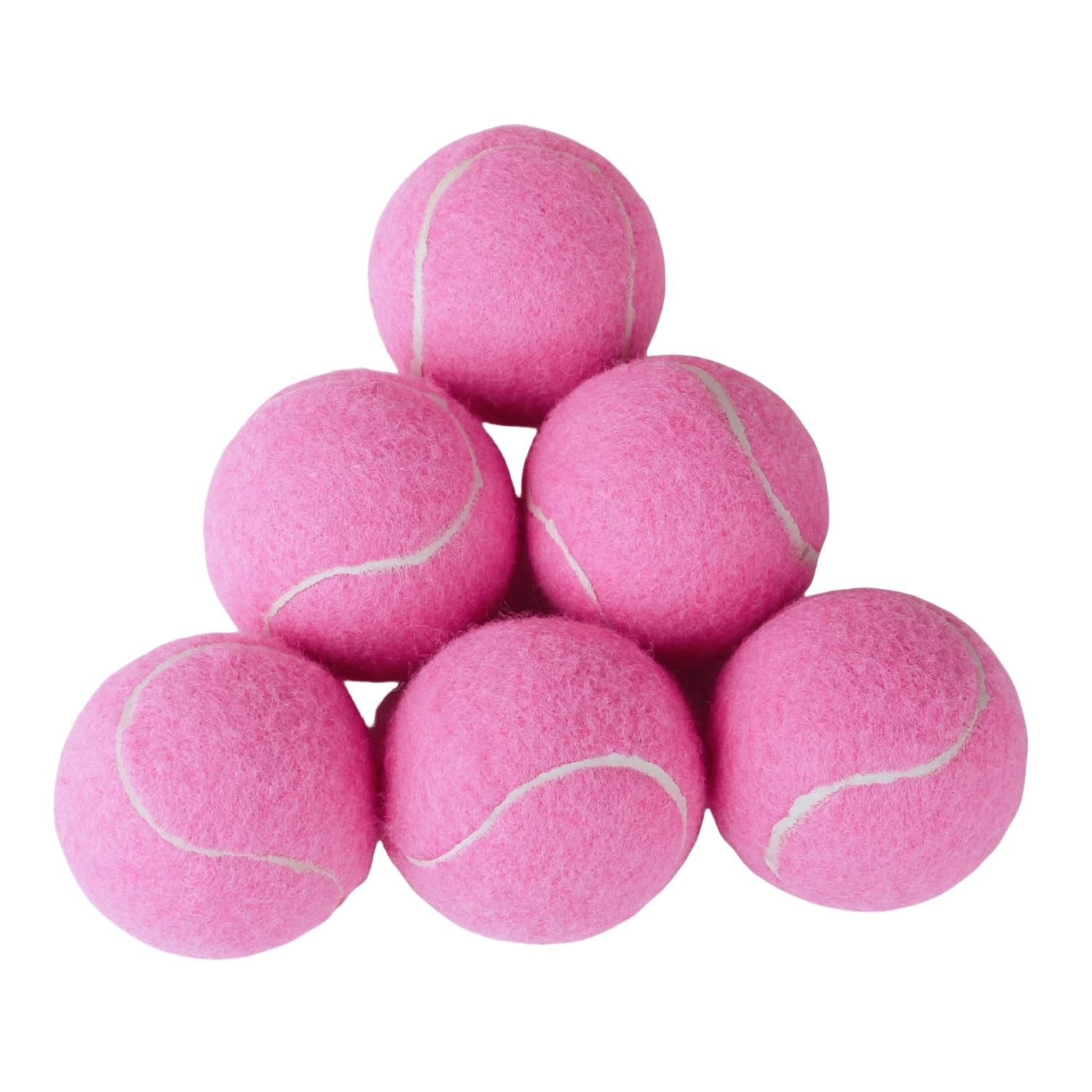 Easnea 6 PCS Training Tennis Balls, High Elasticity Practice Tennis for Beginner, Exercise Playing Balls Felt Training Toys for Pet Dog (Deep Pink)
