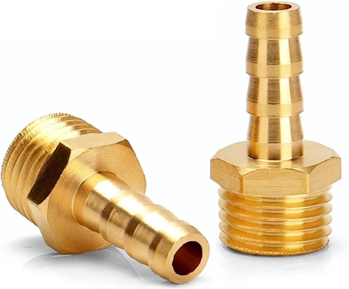 Hose Brass Pipe Fitting 4mm 6mm 8mm 10mm 12mm 19mm Barb Tail 1/8" 1/4" 1/2" 3/8" Connector Joint Copper Coupler 1Pcs(12mm Barb,1/8")