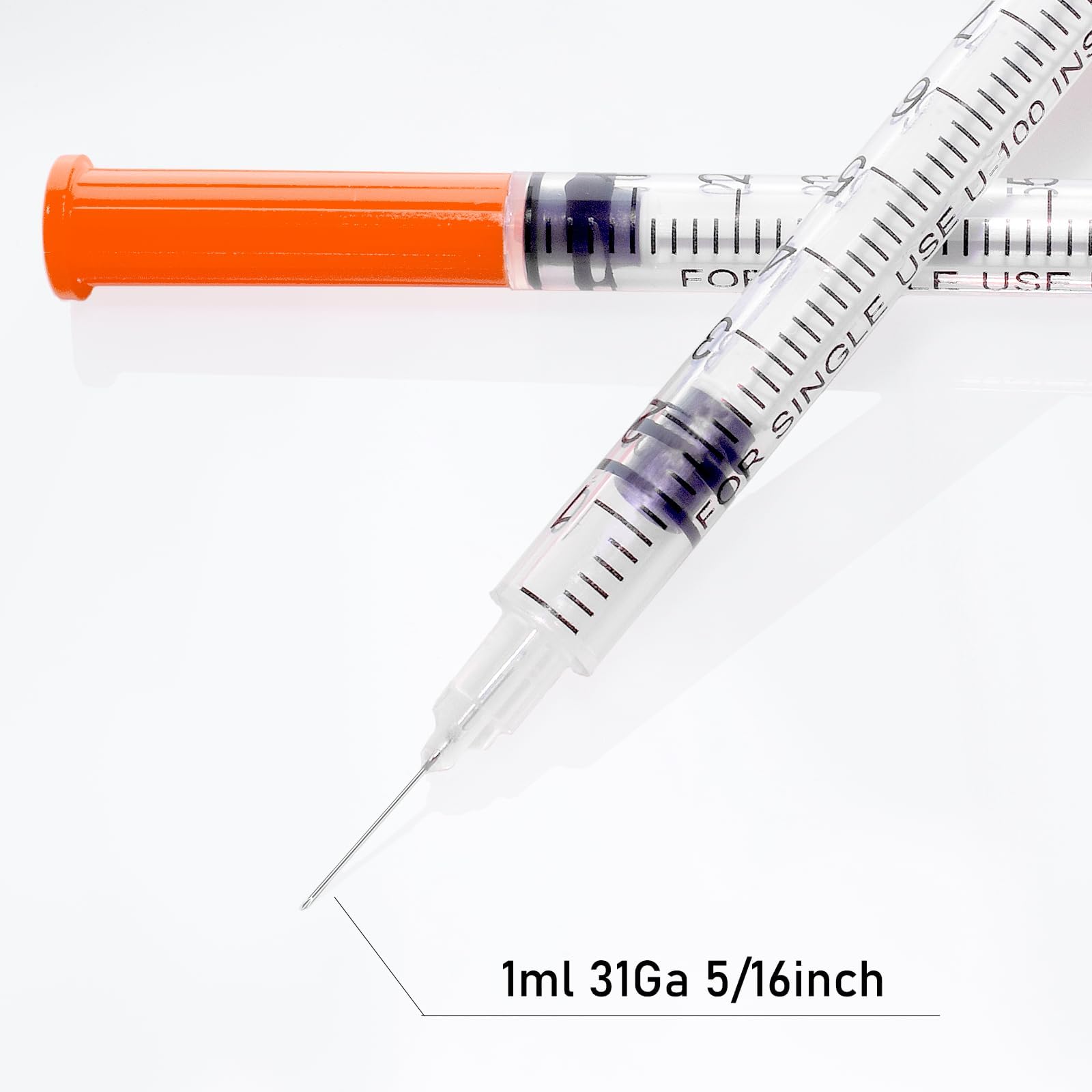 U-100 1cc Syringes with 31g 5/16" (8mm) , Individually Wrapped, Pack of 100 — Amazon image 4