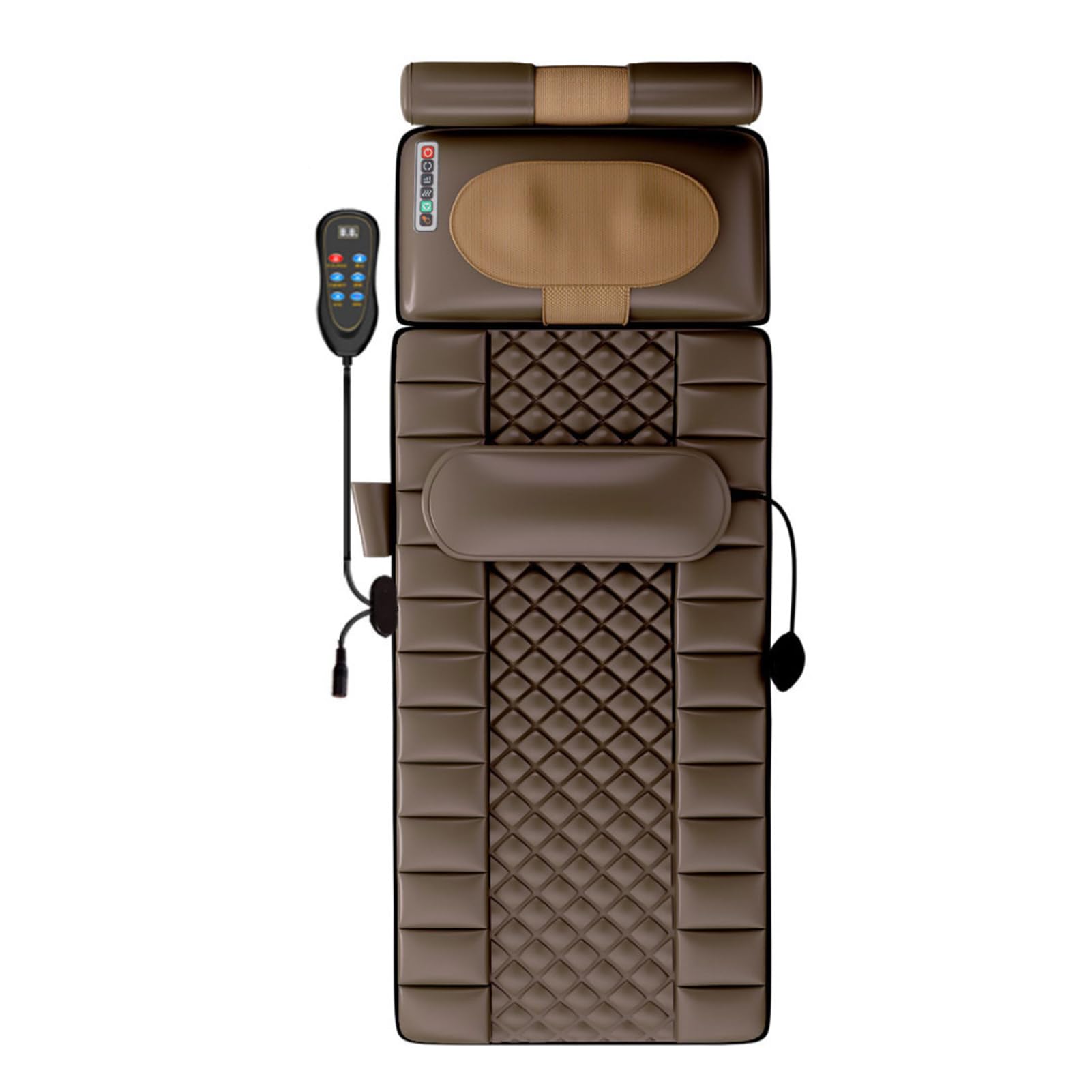 Ganzkörper erhitzte Massagematte, Massagematte mit 20 Hals Shiatsu Kneten Massageköpfe, 9 Modi 9 Level, erhitzte Matratzenpolster Vollkörpermassager Kissen für Nacken und Rücken Learned extensively