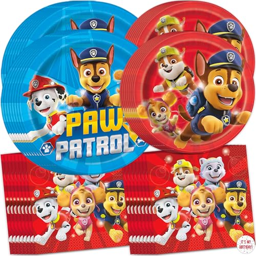 Unique Paw Patrol Plates and Napkins | 16 Dinner Plates 16 Dessert Plates 16 Napkins | Paw Patrol Birthday Decorations and Party Supplies | Officially Licensed