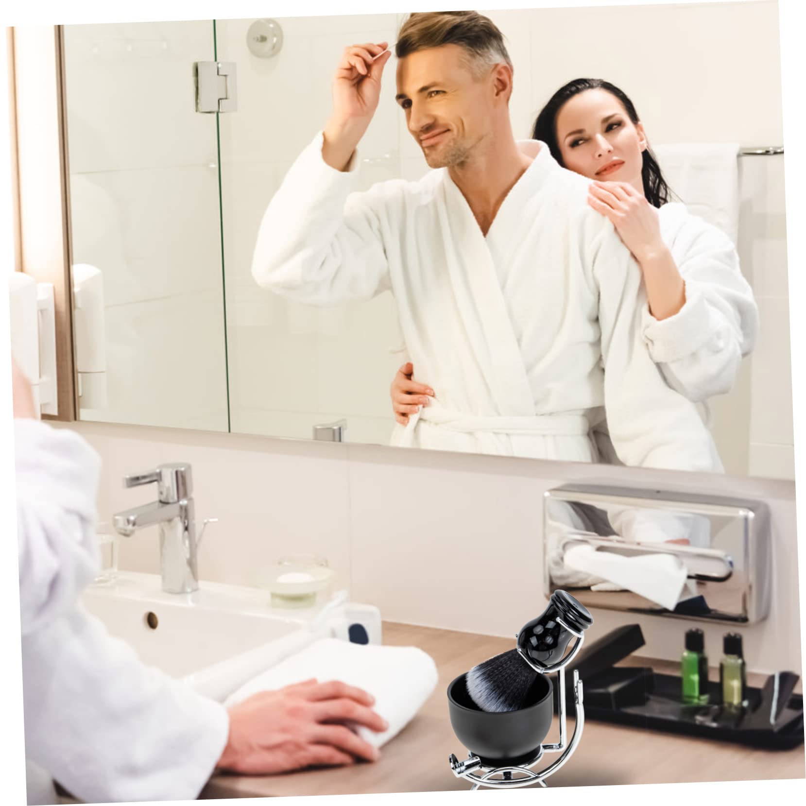 OUNONA Barba Uomo Completo Pennello Da Barba Per Uso Professionale e Domestico