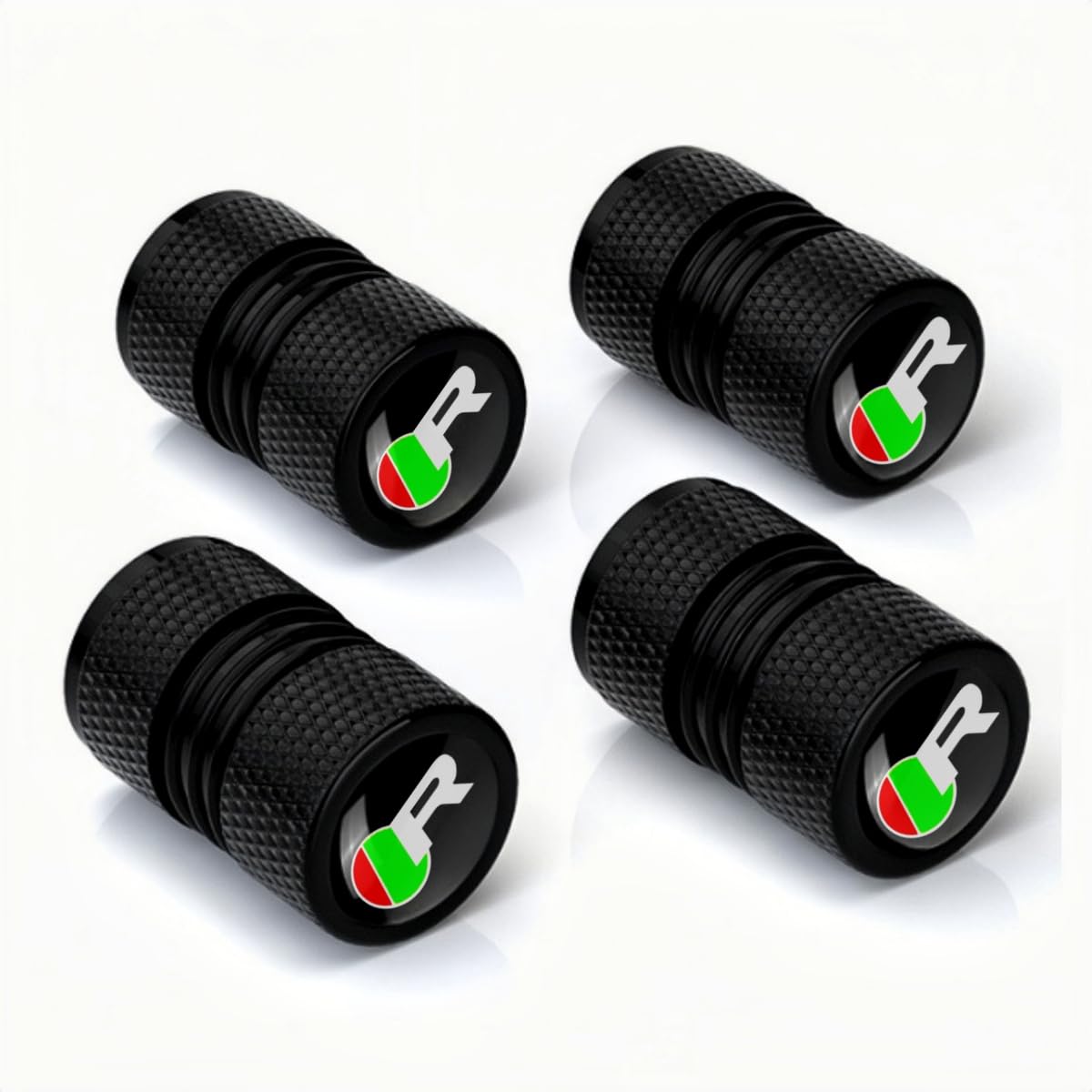 Car Wheel Tire Valve Stem Caps R Logo Aluminum Alloy Tire Air Caps Cover Compatible with XE XEL XF XFL XJ F-PACE F-Type Accessories