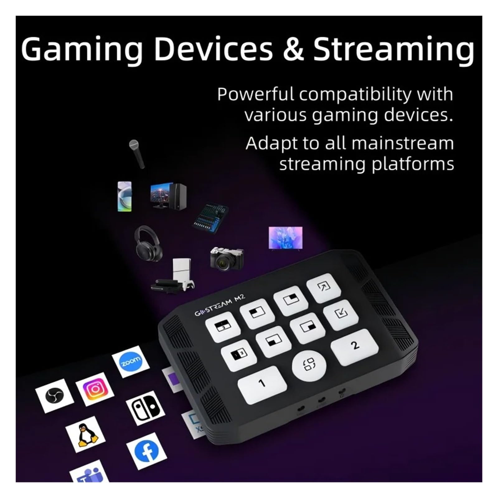 Digitalkonverter, M2 2-Kanal-4K-USB-3.0-Capture-Karten-Umschalter, Dual-Bit-4K-Dual-Screen, 3,5-mm-Eingang