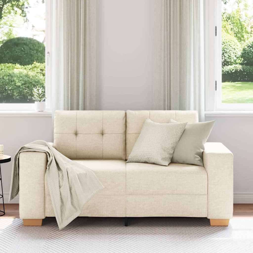 Loveseat Sofá de lino de 120 cm de ancho, moderno sofá de 2 plazas para salón, dormitorio y oficina, cómodo acolchado, marco resistente, color gris