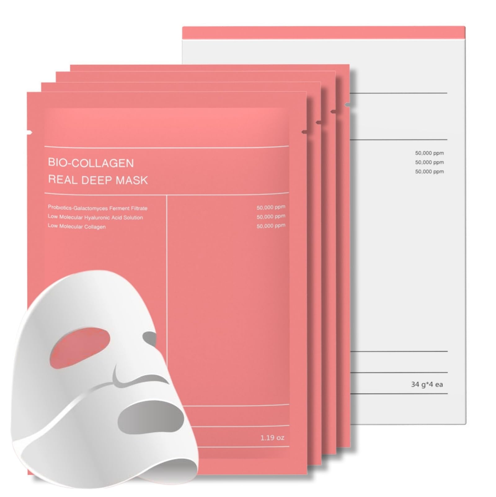 YFLCFCX Bio-Collagen Real Deep Mask, Overnight Hydrating Mask, Pore Minimizing Masks, Firming, Soothing, Moisturizing, Nourishing, Low Molecular