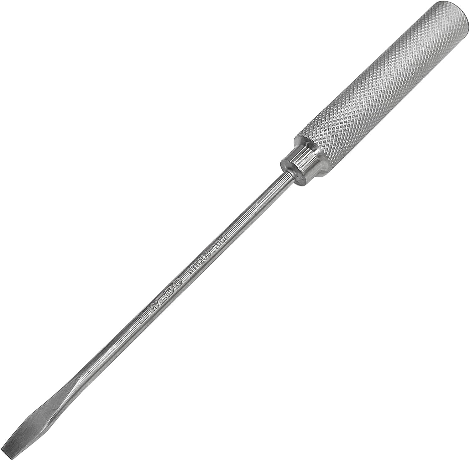 WEDO Śrubokręt płaski, stal nierdzewna, płaska końcówka, odporny na korozję, trwały, rozmiar 10 x 300 mm, 420 mm, długość 41,9 cm