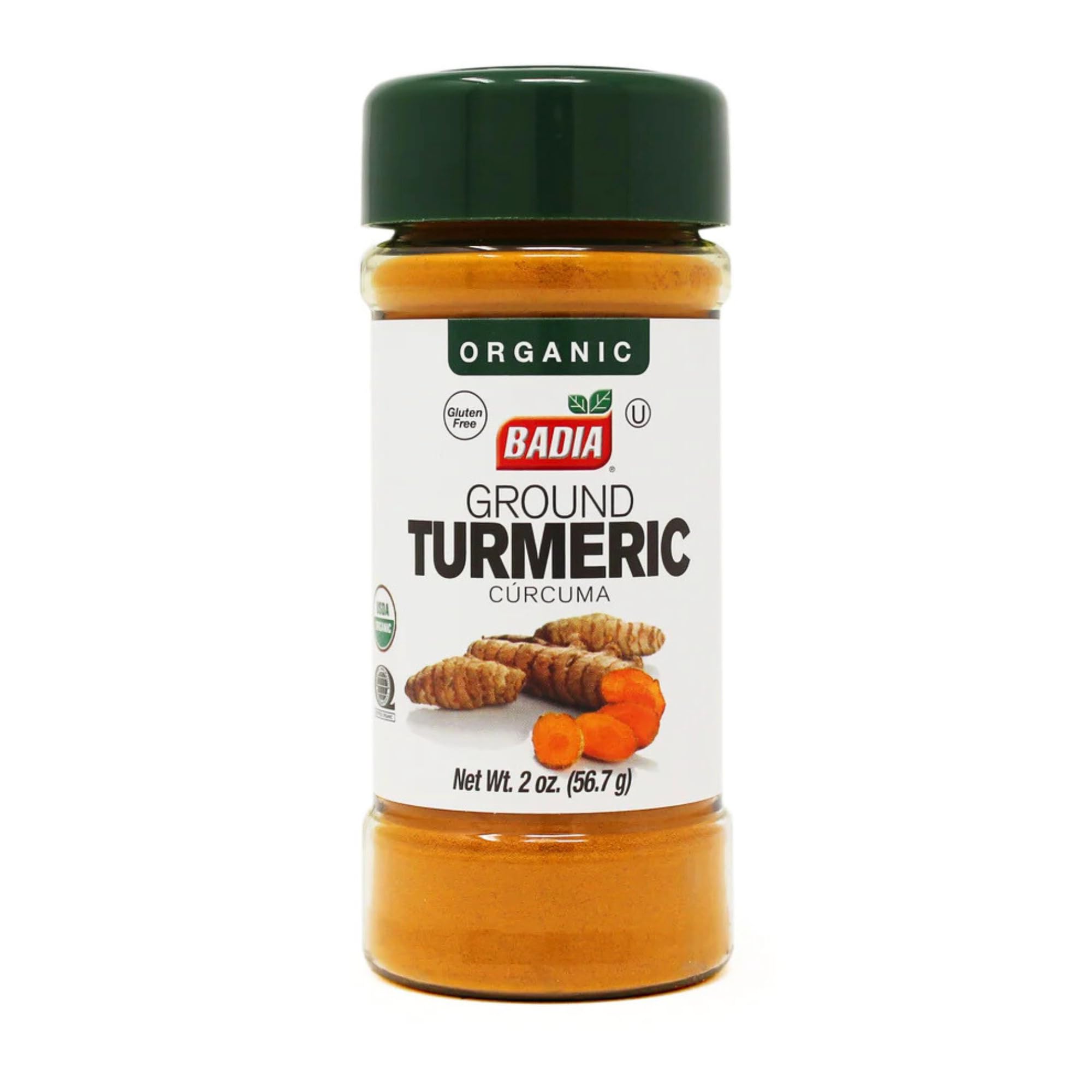 Badia Organic Turmeric Powder, 2 oz – Rich in Curcumin, Perfect for Cooking, Smoothies & Wellness