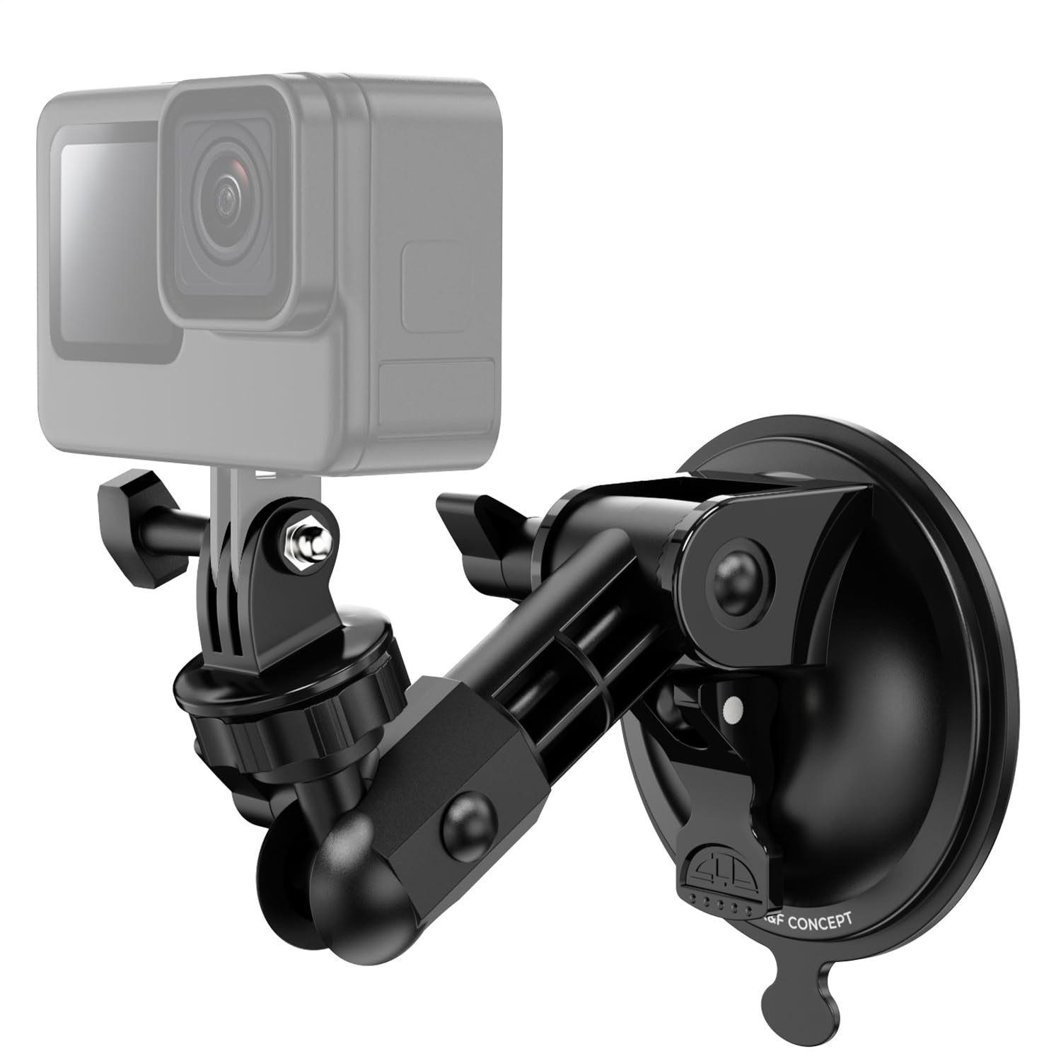 K&F CONCEPT Soporte de Coche con Ventosa para GoPro Hero 13 12 11 10 dji Action 5 Pro/4/3 dji Osmo Pocket 3, Soporte Ventosa del Parabrisas del Coche para Insta360 X5 X4
