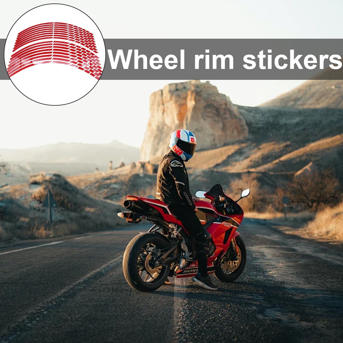 Adesivi Sh 125 16 Adesivi Strisce Rosse Per Cerchioni Moto/Auto