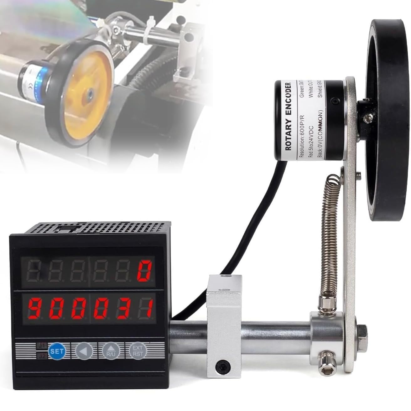 Contador digital de longitud, rueda de medición mecánica para pies, pulgadas, metro, yarda, controlador de codificación de alta precisión para medir líneas de pesca, cables, cables