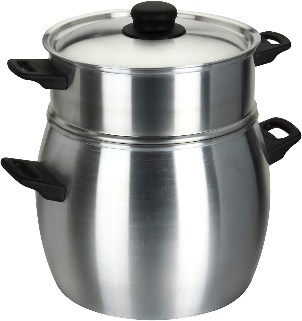 Rossietto Couscous Steamer, Aluminium with Black Bakelite Handle, Aluminium, Black, 22cm, 8L