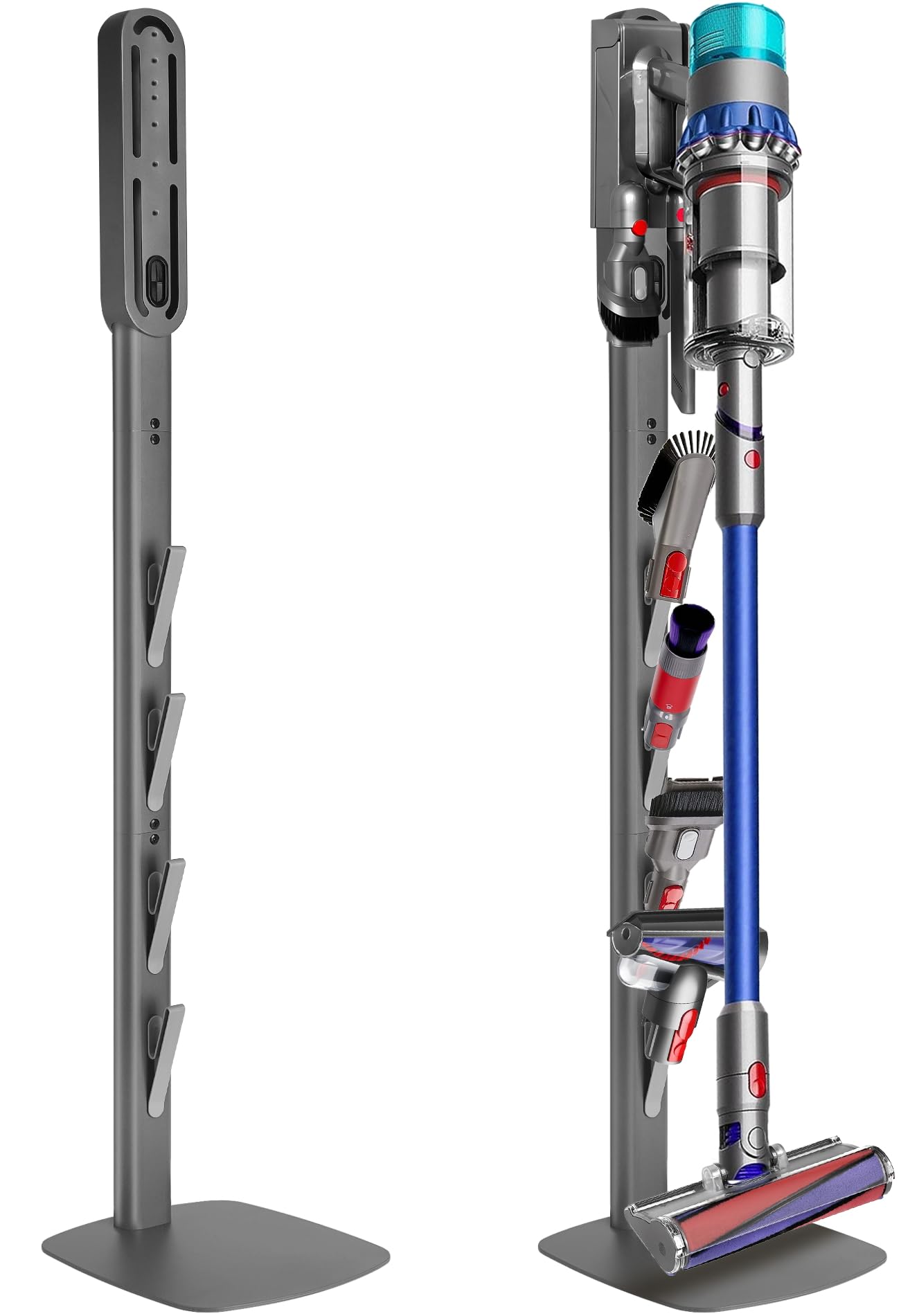 Soporte Para Aspiradora Compatible Con Dyson Gen5 V15 V12 V11 V10 V8 V7 V6, Soporte Independiente Sin Taladrar, Estable Para Guardar Accesorios Y Estación De Carga, Acero Al Carbono | Soporte de suelo estable para V16 Gen5 V15 V12 V11 V10 V8 V7 V6