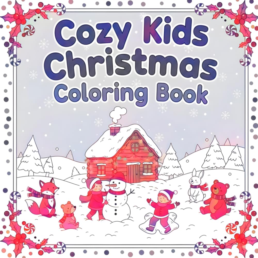 COZY KIDS CHRISTMAS COLORING BOOK: Cute and Cozy Christmas Scenes to Spark Creativity and Joy