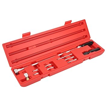Carburetor Pilot Screw Adjusting Tool Kit, 90 Degree Bevel Angle Carb Adjustment Screwdriver Wrench Tune Up Tool for ATV UTV Snowmobile