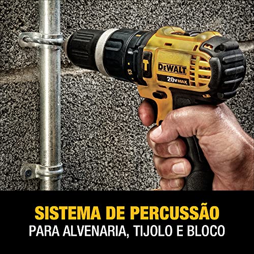 DEWALT Parafusadeira e Furadeira de Impacto de 1/2 Pol. (13mm) 20V MAX* Ion-Litio 2.000 RPM com 2 Ba