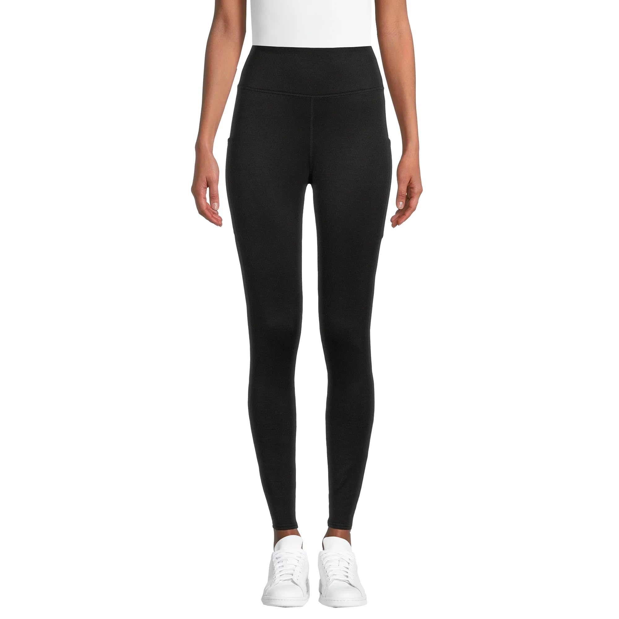 Cuddl Duds ClimateRight Women's Grid Warmth High Waisted Thermal Leggings (Black) (US, Alpha, X-Large, Regular, Regular, Black)