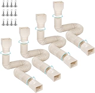 Rain Gutter Downspout Extensions Flexible, Drain Downspout Extender,Down Spout Drain Extender, Gutter Connector Rainwater Drainage,Extendable from 21 to 68 Inches(4 Pack, Limestone)