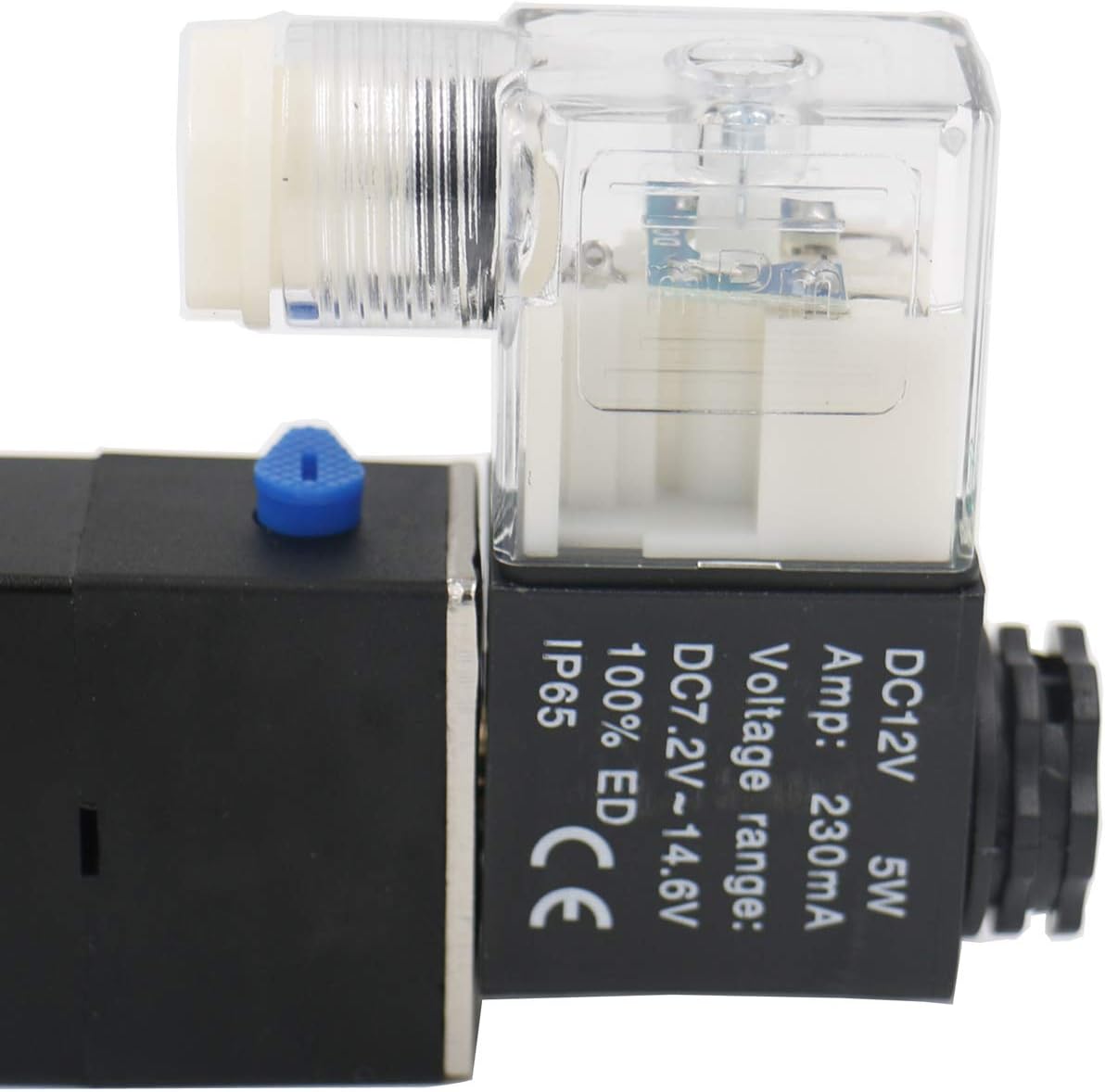 Baomain Pneumatic Solenoid Air Valve 4V230C-08 DC 12V 5 Way 3 Position PT1/4" Internally Piloted Acting Type Double Electrical Control Midst Closed