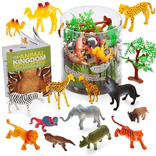 JOYIN 60Piece Safari Jungle Animal Figures Toddler Toy Set