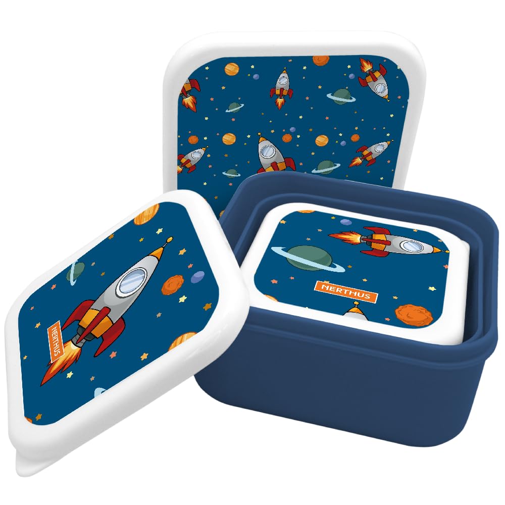 NERTHUS FIH 1328 Stackable Containers for Children, Set of 3 Containers for Children, BPA Free