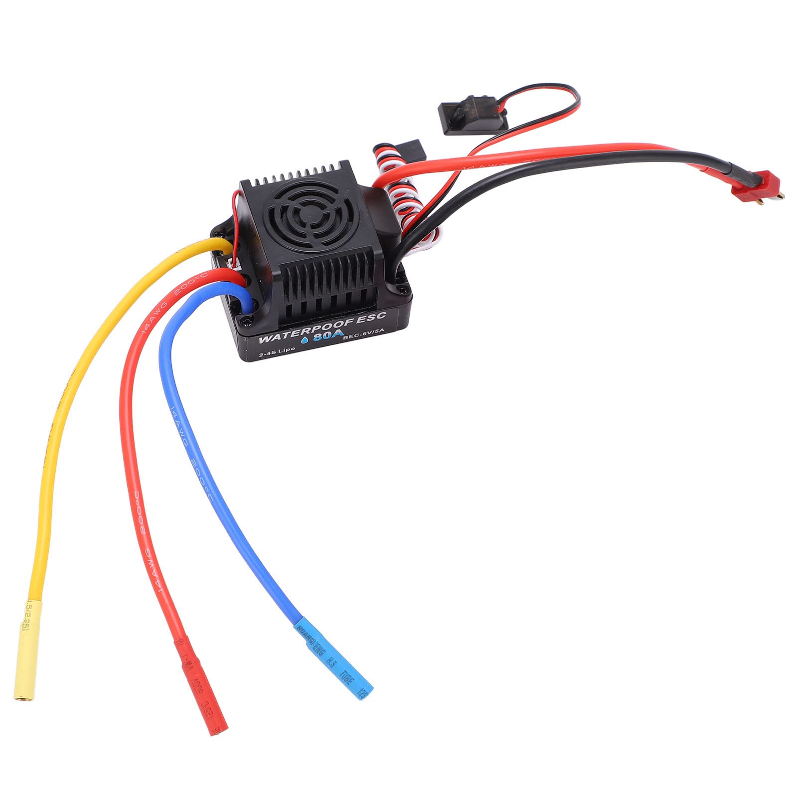 Motor sin escobillas 3650 4300KV, ESC de 80A, regulador eléctrico, cable largo para coche RC 1/8 y 1/10.