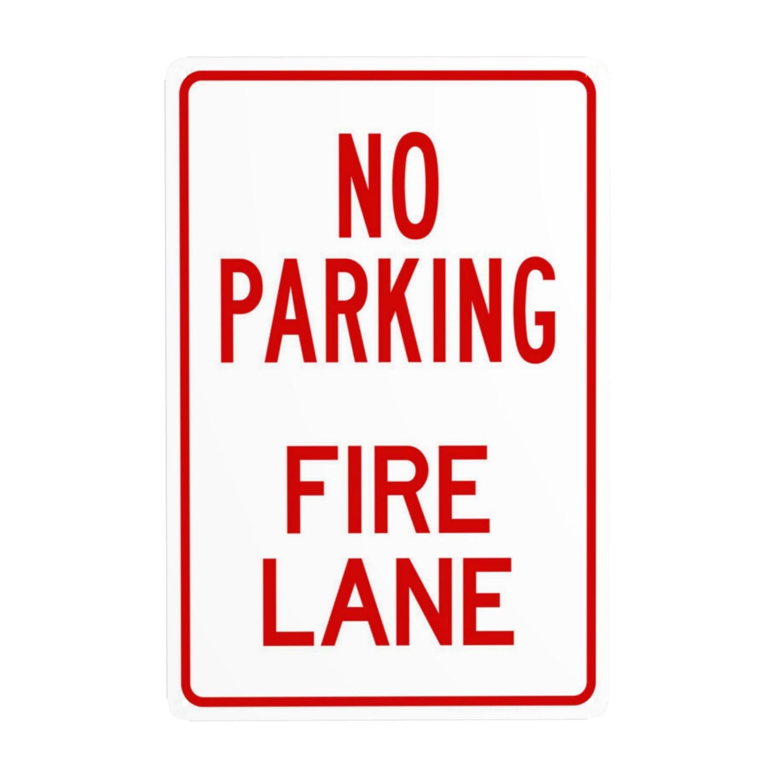 SMAZDFXX No Parking Fire Lane Metal Warning Signs, Cautions Security Tin Sign, Safety Posted Sign for Street Business Wall Decor 5.5"x8"