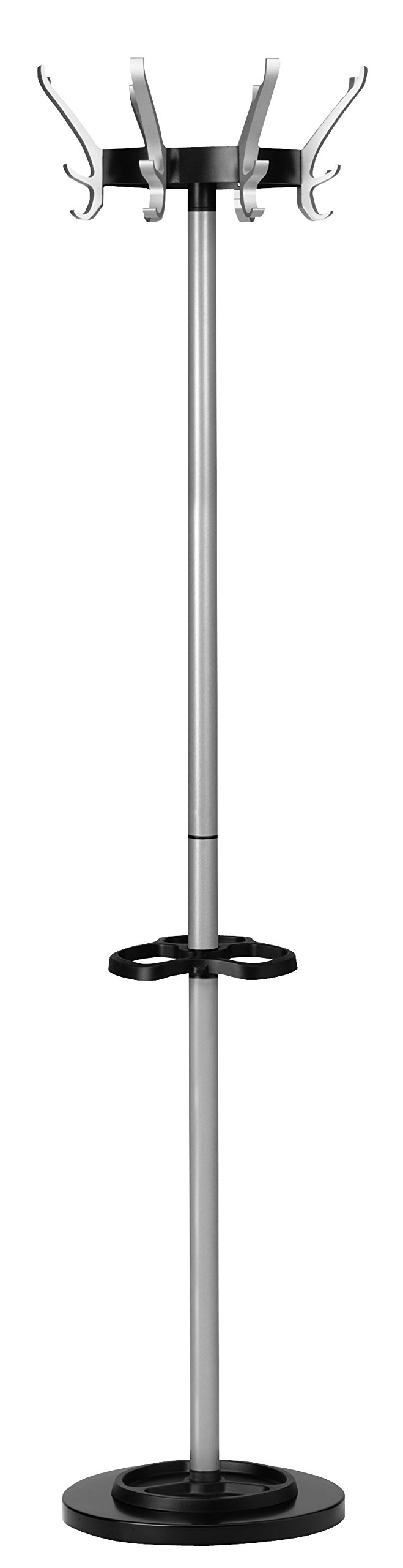 Unilux Cypres Coat Stand Metal Large Drip Tray Umbrella Stand Capacity 8 Grey Ref 32745