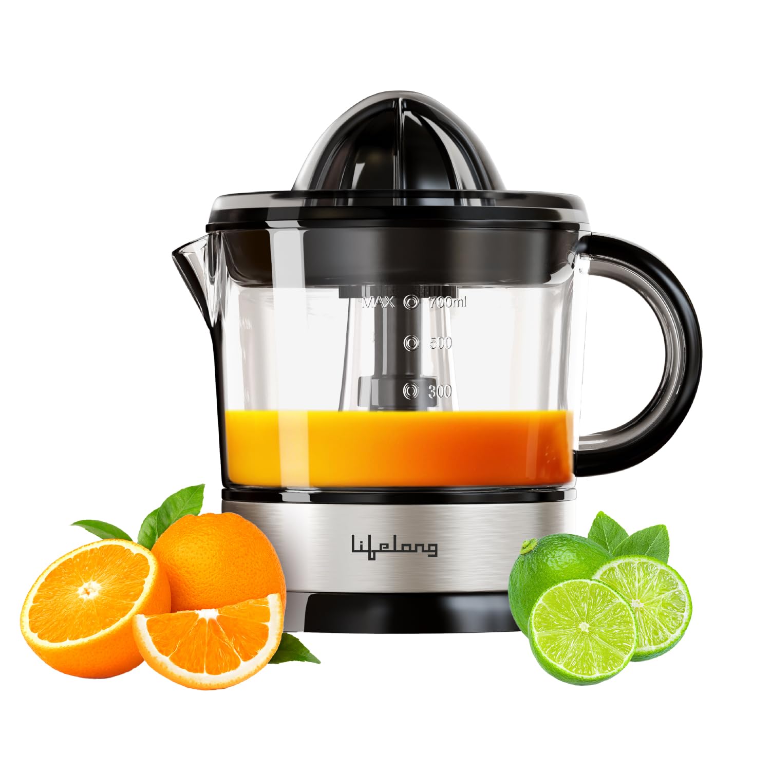 Lifelong Electric Citrus Juicer | Dual Cones & 700 ML Capacity | Electric Juicer Machine for All Fruits | Powerful 40W Motor for Low Noise | Fast Juicing at Home | Compact & Stylish for Daily Use-image-31