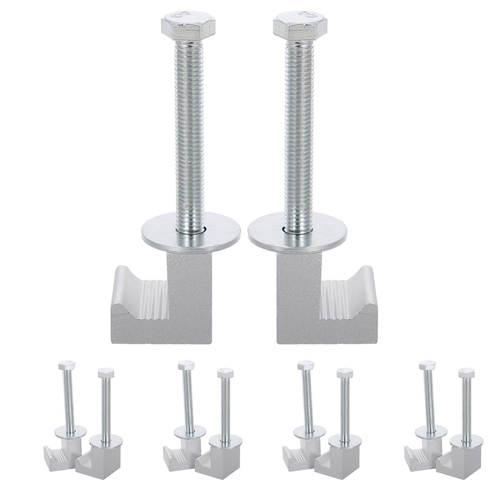 HAWILLOSCH 10pcs Tool Box Tie-down Camper Cover Clamps Bed Rail Clamps Truss Clamps Shell Clamps Aluminum Truss Truss Topper Clamps Camper Hold down Clamps F Clamp Rack Metal Silver