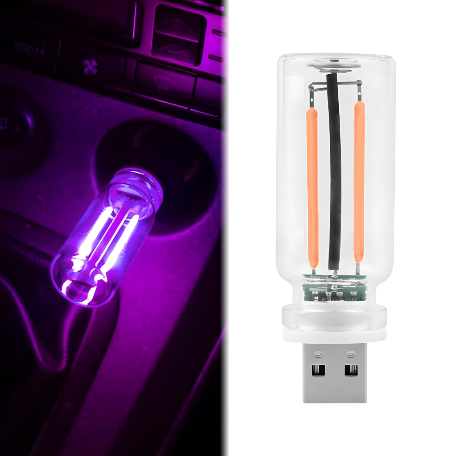 ENN LLC USB 車内ライト イルミネーション カーアクセサリー (パープ…