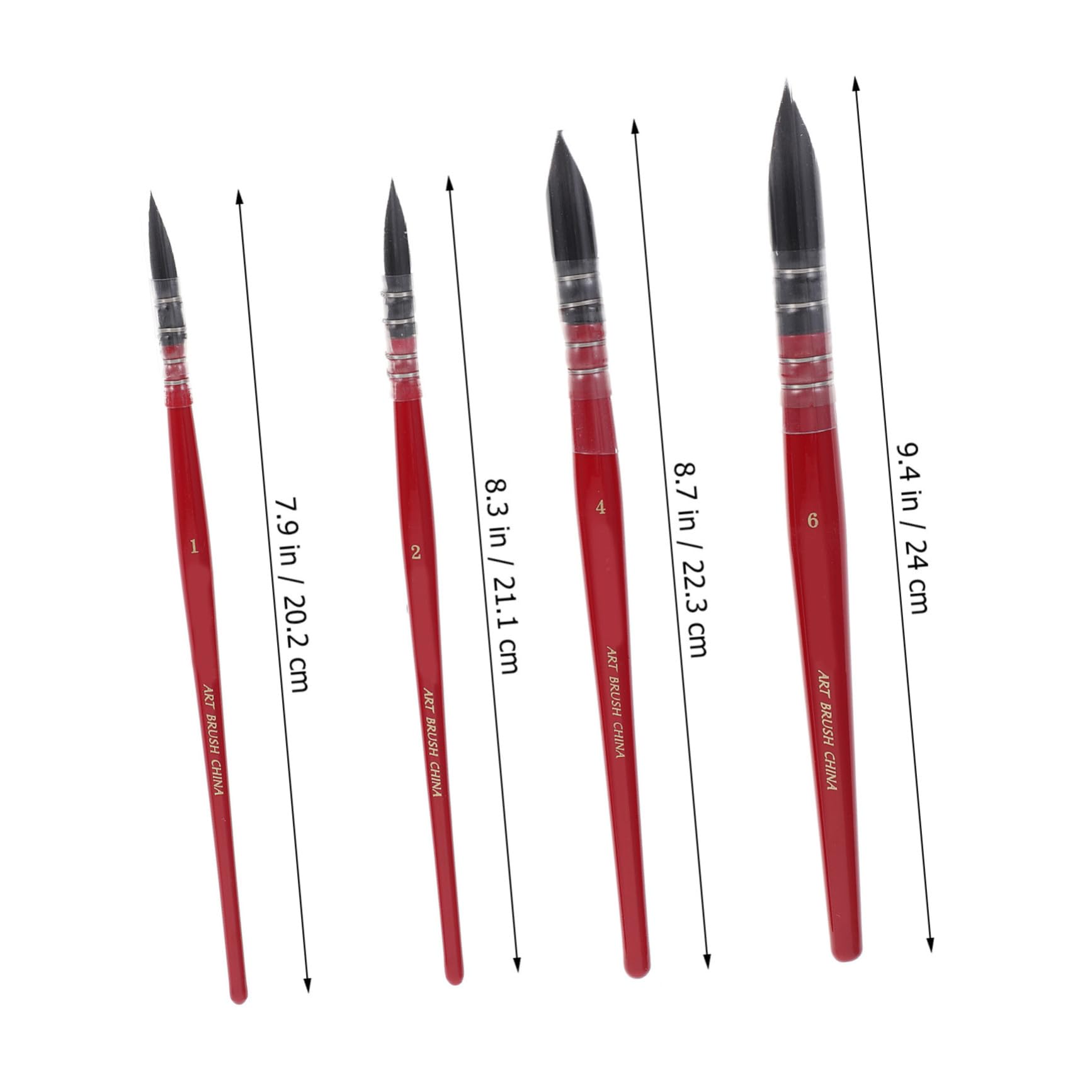 Lurrose 2ensembles Pinceaux Nylon avec Poignée pour Peinture Artistique pour Peinture Et Dessin pour Détails Et Surfaces