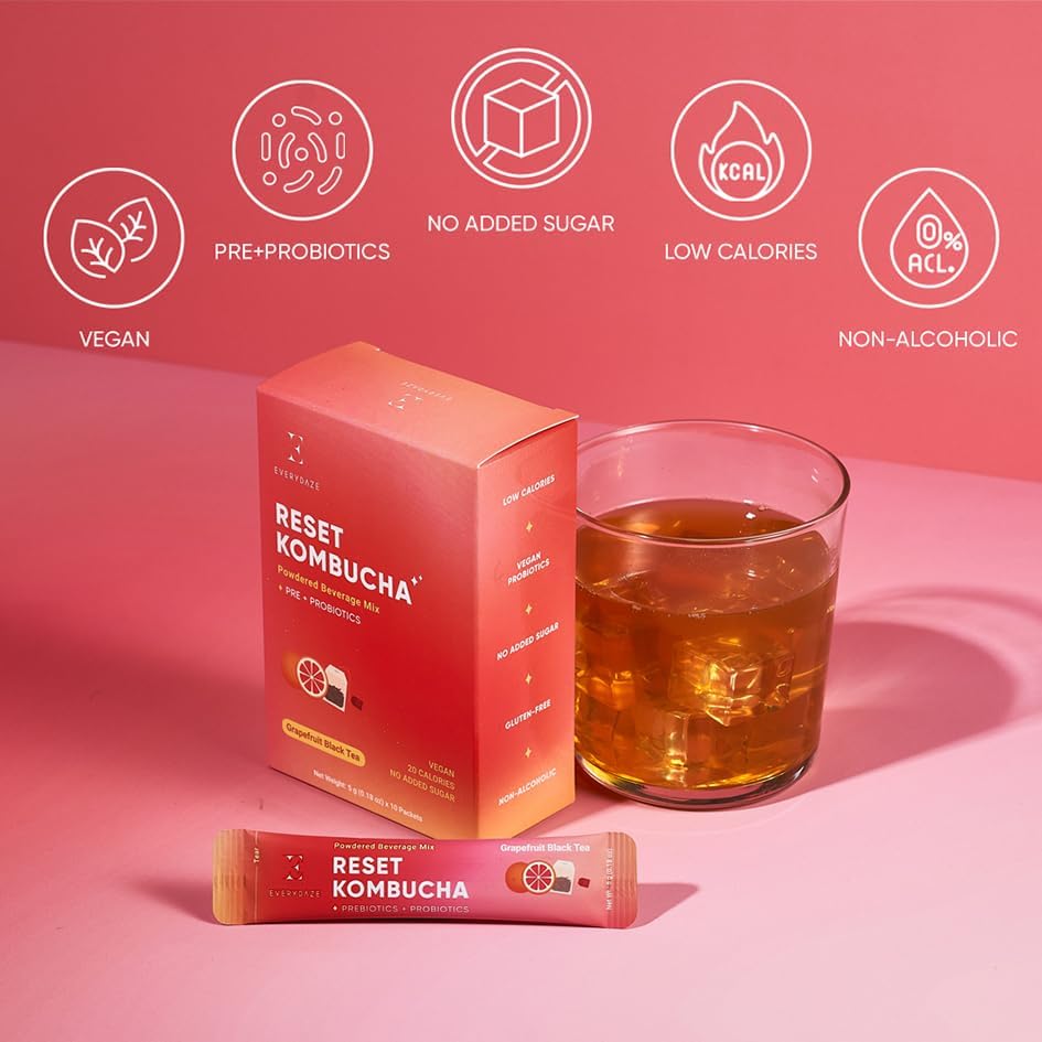 Amazon.com: Everydaze Reset Kombucha Tea Powdered Beverage Mix