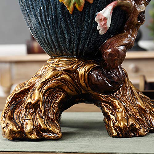 Grote Keramische Vaas Keramische Handgeperste Bloem Kantoor Woonkamer Tv Kast Veranda Studie Vloer Vaas Gedroogde Bloem Simulatie Bloem Decoratieve Vaas 41x30x26cm - Afbeelding 6